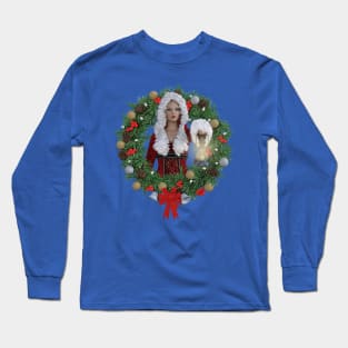 Christmas Lady Santa With Lantern Long Sleeve T-Shirt